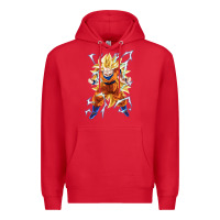 Red super saiyan Premium Hoodie - artisFamous