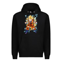 Black super saiyan Premium Hoodie - artisFamous