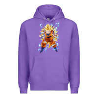 Purple super saiyan Premium Hoodie - artisFamous