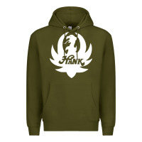 Army Green white and black hank art Premium Hoodie - artisFamous