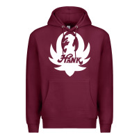 Burgundy white and black hank art Premium Hoodie - artisFamous