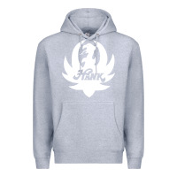 Heather Grey white and black hank art Premium Hoodie - artisFamous