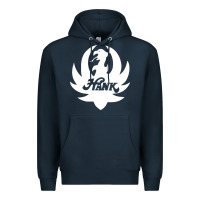 Navy white and black hank art Premium Hoodie - artisFamous
