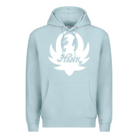 Blue Mist white and black hank art Premium Hoodie - artisFamous