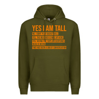 Army Green yes i am tall Premium Hoodie - artisFamous