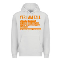 Dove Grey yes i am tall Premium Hoodie - artisFamous