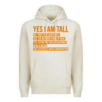 Oatmeal Heather yes i am tall Premium Hoodie - artisFamous