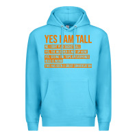 Ocean Blue yes i am tall Premium Hoodie - artisFamous