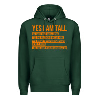 Sports Green yes i am tall Premium Hoodie - artisFamous