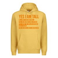 Antique Gold yes i am tall Premium Hoodie - artisFamous