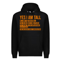 Black yes i am tall Premium Hoodie - artisFamous