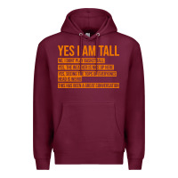 Burgundy yes i am tall Premium Hoodie - artisFamous