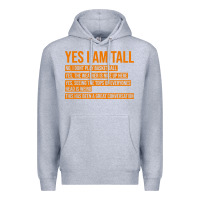 Heather Grey yes i am tall Premium Hoodie - artisFamous