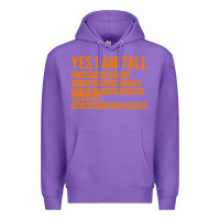Purple yes i am tall Premium Hoodie - artisFamous