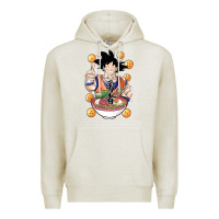 Oatmeal Heather Saiyan Ramen Premium Hoodie - artisFamous