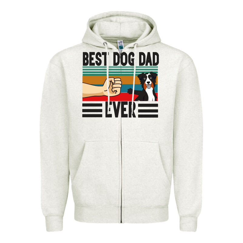 Best Dog Dad Ever Zipper Hoodie by Bettercallsaul | Teevron