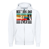 White Best Dog Dad Ever Zipper Hoodie - Bettercallsaul