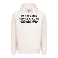 Pale Pink my favorite people call me grandpa black Premium Hoodie - artisFamous