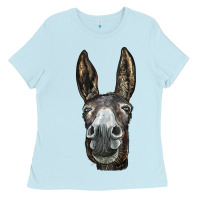 Baby Blue Donkey  Face Ladies Tee - LillyAllenDesigns