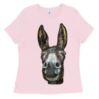 Bubblegum Pink Donkey  Face Ladies Tee - LillyAllenDesigns