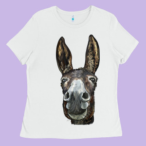 Donkey  Face Ladies Tee Designed By Lillyallendesigns