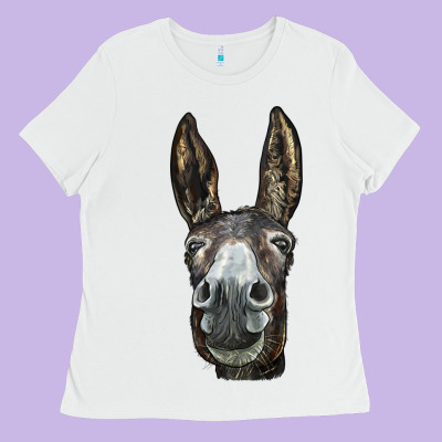 Donkey  Face Ladies Tee Designed By Lillyallendesigns