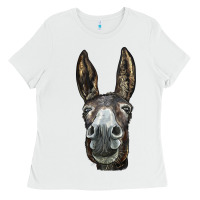 White Donkey  Face Ladies Tee - LillyAllenDesigns