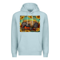 Blue Mist western bison with sunset background Premium Hoodie - RanaPortraitStore