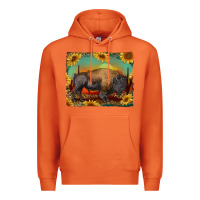 Carrot western bison with sunset background Premium Hoodie - RanaPortraitStore