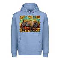 Colony Blue western bison with sunset background Premium Hoodie - RanaPortraitStore
