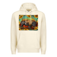 Sandshell western bison with sunset background Premium Hoodie - RanaPortraitStore