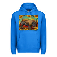 True Royal western bison with sunset background Premium Hoodie - RanaPortraitStore