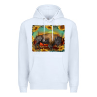 White western bison with sunset background Premium Hoodie - RanaPortraitStore