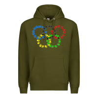 Army Green winter olympics Premium Hoodie - artisFamous