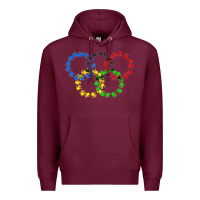 Burgundy winter olympics Premium Hoodie - artisFamous