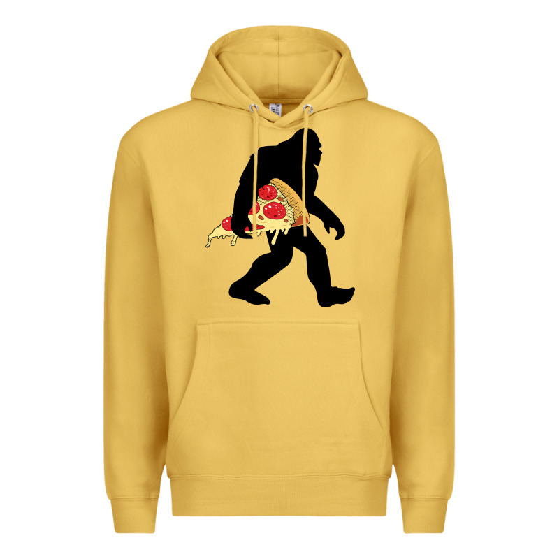 Bigfoot Carrying Pizza Premium Hoodie by artisFamous | Teevron