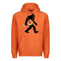 Carrot bigfoot carrying pizza Premium Hoodie - artisFamous