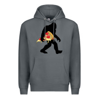 Rock bigfoot carrying pizza Premium Hoodie - artisFamous