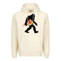 Sandshell bigfoot carrying pizza Premium Hoodie - artisFamous