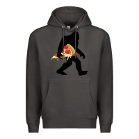 Smoke bigfoot carrying pizza Premium Hoodie - artisFamous