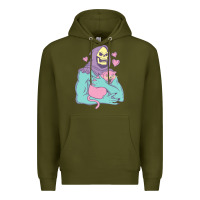 Army Green skeletor's cat premium scoop classic Premium Hoodie - artisFamous