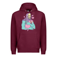 Burgundy skeletor's cat premium scoop classic Premium Hoodie - artisFamous