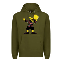 Army Green dabbing bart Premium Hoodie - artisFamous