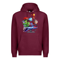 Burgundy superheroes Premium Hoodie - artisFamous