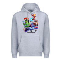 Heather Grey superheroes Premium Hoodie - artisFamous