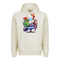 Oatmeal Heather superheroes Premium Hoodie - artisFamous
