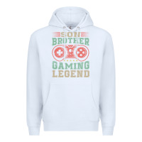 White SON BROTHER GAMING LEGEND Premium Hoodie - artisFamous