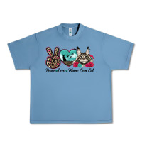 Pebble Blue peace love maine coon cat Urban Heavy Tee - LillyAllenDesigns