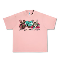 Salmon peace love maine coon cat Urban Heavy Tee - LillyAllenDesigns