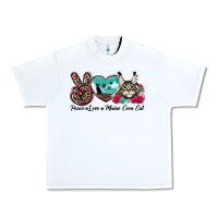 White peace love maine coon cat Urban Heavy Tee - LillyAllenDesigns